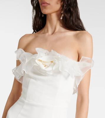 Bustier-Robe aus Cady mit Organza | Alessandra Rich