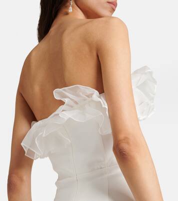 Bustier-Robe aus Cady mit Organza | Alessandra Rich