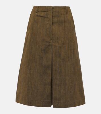 Cotton and silk-blend midi skirt | Dries Van Noten