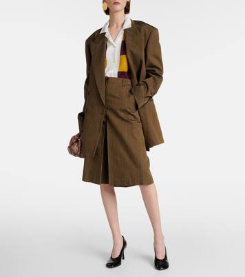 Cotton and silk-blend midi skirt | Dries Van Noten