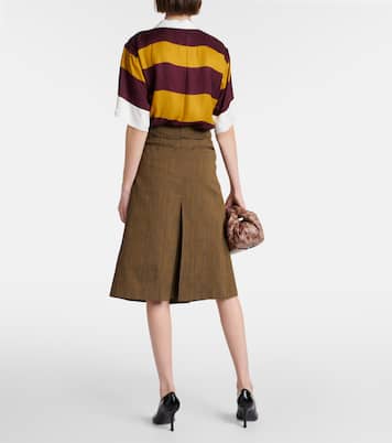 Cotton and silk-blend midi skirt | Dries Van Noten