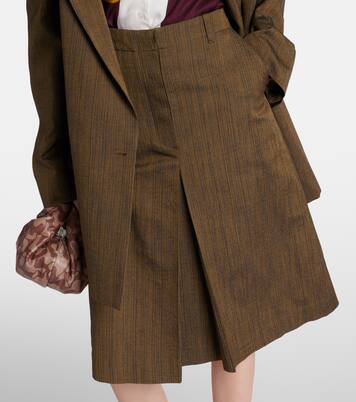 Cotton and silk-blend midi skirt | Dries Van Noten