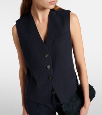 Gilet de costume en lin mélangé | Vince