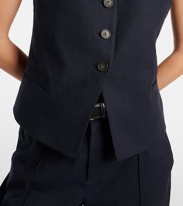 Gilet de costume en lin mélangé | Vince
