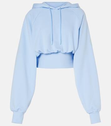 Cropped cotton jersey hoodie | Adidas by Stella McCartney