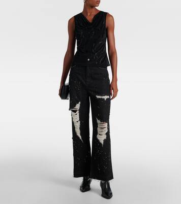 Jeans a gamba larga distressed | Xu Zhi