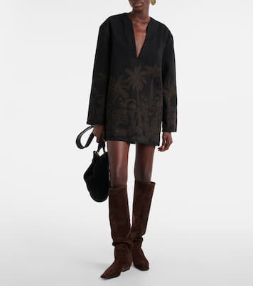 Jungle Toile De Jouy denim top | Alanui