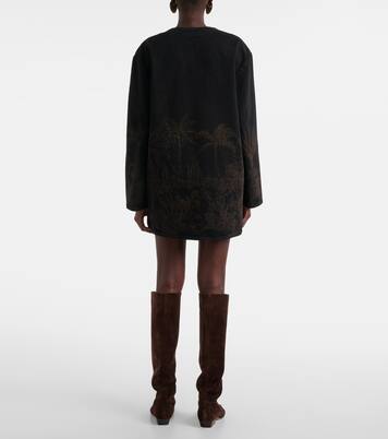 Jungle Toile De Jouy denim top | Alanui