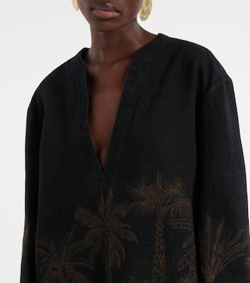 Jungle Toile De Jouy denim top | Alanui