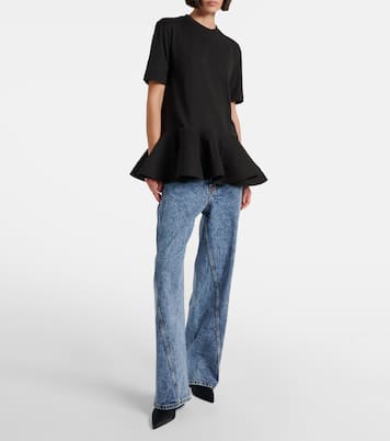 Twisted low-rise wide-leg jeans | Alaïa