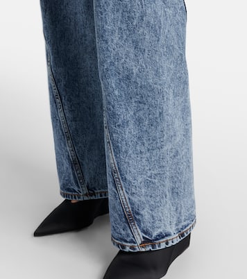 Twisted low-rise wide-leg jeans | Alaïa