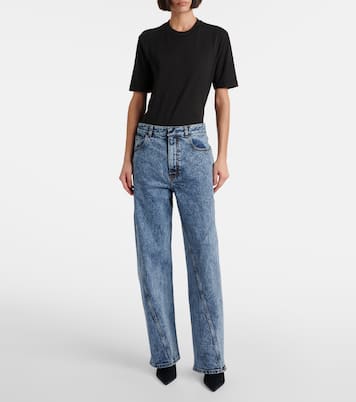 Twisted low-rise wide-leg jeans | Alaïa