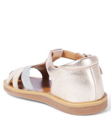 Poppy Oto metallic leather sandals | Pom d'Api