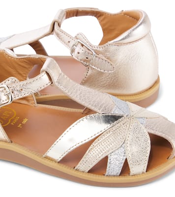 Poppy Oto metallic leather sandals | Pom d'Api