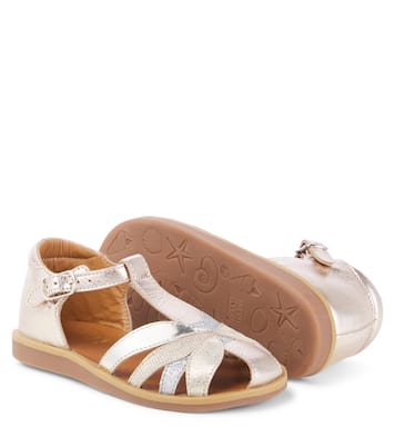 Poppy Oto metallic leather sandals | Pom d'Api