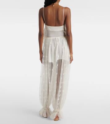 Embroidered silk lace wide-leg pants | Chloé