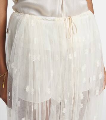 Embroidered silk lace wide-leg pants | Chloé