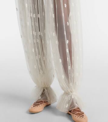 Embroidered silk lace wide-leg pants | Chloé