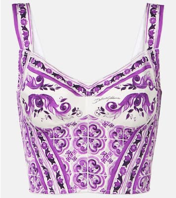 Top bustier in misto seta maiolica | Dolce&Gabbana