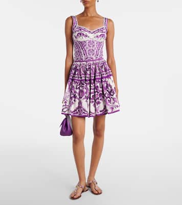 Top bustier in misto seta maiolica | Dolce&Gabbana