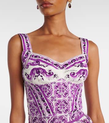 Top bustier in misto seta maiolica | Dolce&Gabbana