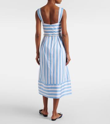 Vestido midi Nilah de algodón a rayas | Rebecca Vallance