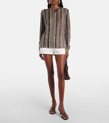 Henley-Top aus Strick mit Pailletten | Missoni