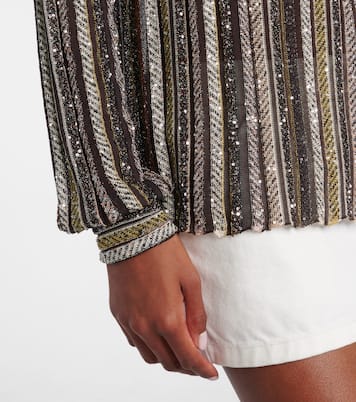 Henley-Top aus Strick mit Pailletten | Missoni