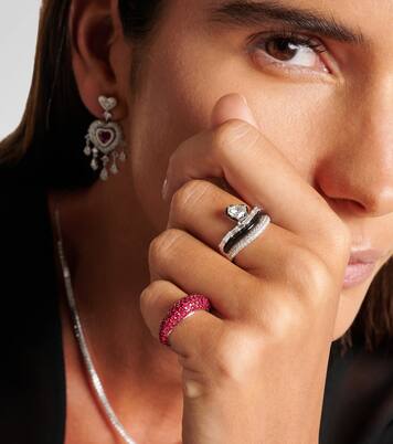 Art Deco Heart 18kt white gold ring with diamonds | Kamyen