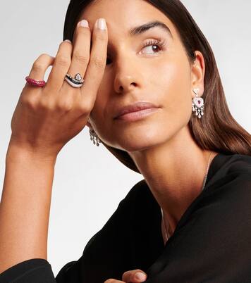 Art Deco Heart 18kt white gold ring with diamonds | Kamyen