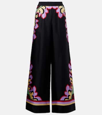 Pantalon palazzo imprimé en soie | La DoubleJ