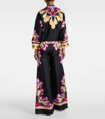 Pantalon palazzo imprimé en soie | La DoubleJ