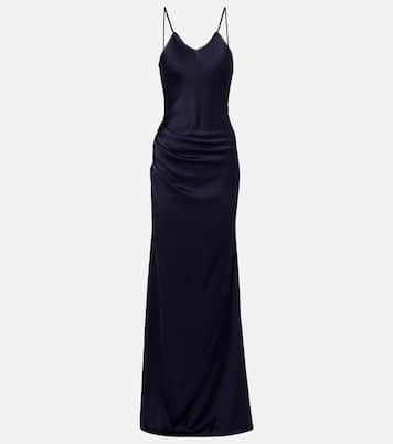 Maxikleid aus Satin mit Spitze | Victoria Beckham