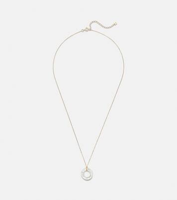 14kt gold pendant necklace with mother-of-pearl | Mateo