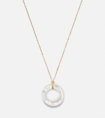 14kt gold pendant necklace with mother-of-pearl | Mateo