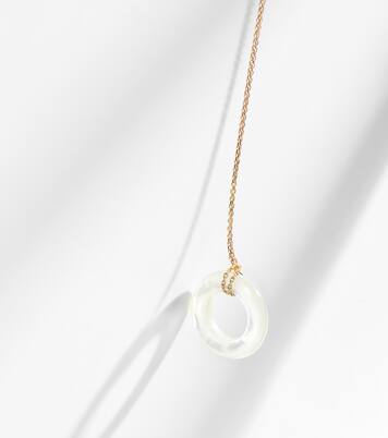 14kt gold pendant necklace with mother-of-pearl | Mateo