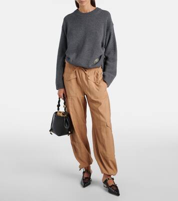 Pull en laine mélangée à logo | Ganni