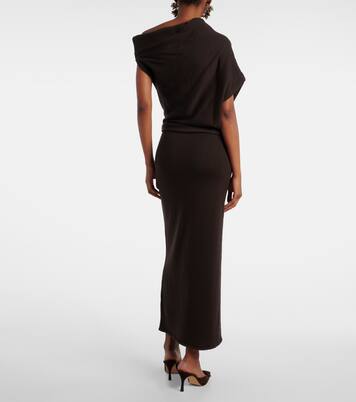 Robe longue Mabel asymétrique en laine | Staud