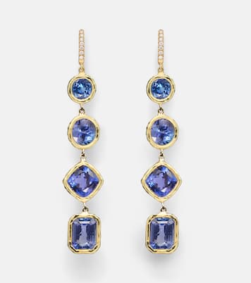 Boucles d'oreilles Cascade en or 18 ct, diamants et tanzanite | Octavia Elizabeth