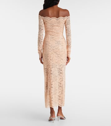 Off-Shoulder-Midikleid aus Spitze | Rabanne