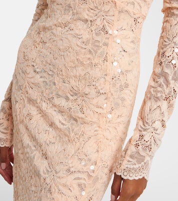 Off-Shoulder-Midikleid aus Spitze | Rabanne