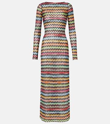 Maxikleid Zigzag aus Häkelstrick | Missoni