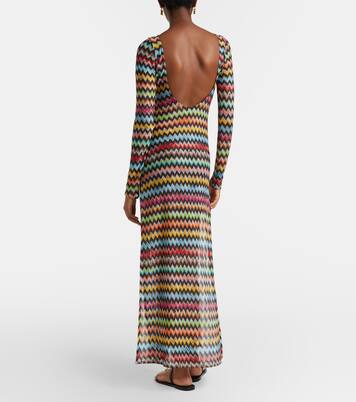 Maxikleid Zigzag aus Häkelstrick | Missoni