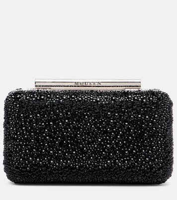 T-Bar crystal-embellished clutch | McQueen