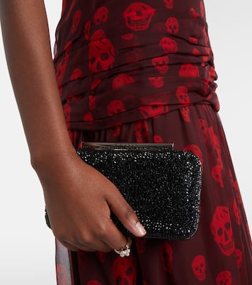 T-Bar crystal-embellished clutch | McQueen