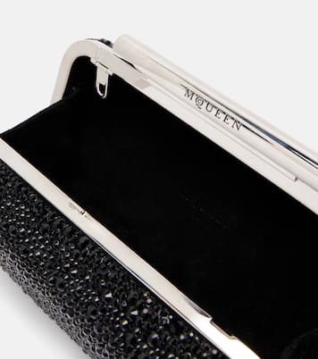 T-Bar crystal-embellished clutch | McQueen