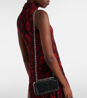 T-Bar crystal-embellished clutch | McQueen