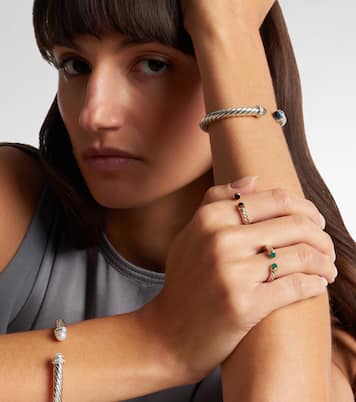 Cable Collectibles® Petite Cable sterling silver ring with onyx | David Yurman