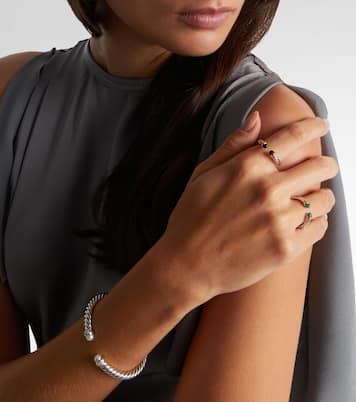 Cable Collectibles® Petite Cable sterling silver ring with onyx | David Yurman