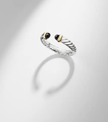 Cable Collectibles® Petite Cable sterling silver ring with onyx | David Yurman